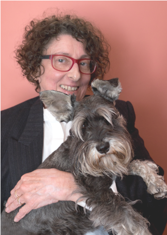 Loretta Smith, Australian author with her Miniature Schnauzer, Zucker.